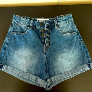 REWASH denim button fly shorts